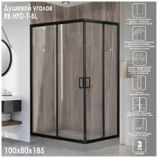 Душевой уголок Royal Bath HPD-T-BL 100х80 прозрачное без поддона