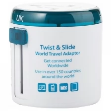 Универсальный адаптер-переходник Travel Blue "Sliding Adaptor", цвет: белый, зеленый.Арт. 260 TRAVEL BLUE