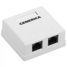 Розетка настенная ITK CS2-1C5EU-22-G информационная RJ45 кат. 5Е UTP 2 порта GENERICA