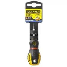 STAYER Отвертка STAYER "PROFI" "PROTech", двухкомп рукоятка, намагниченная, Cr-Mo, PH1x38мм