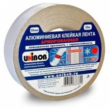 Клейкая лента (скотч) армированная стекловолокном Unibob (50мм x 50м, 130мкм, белая)